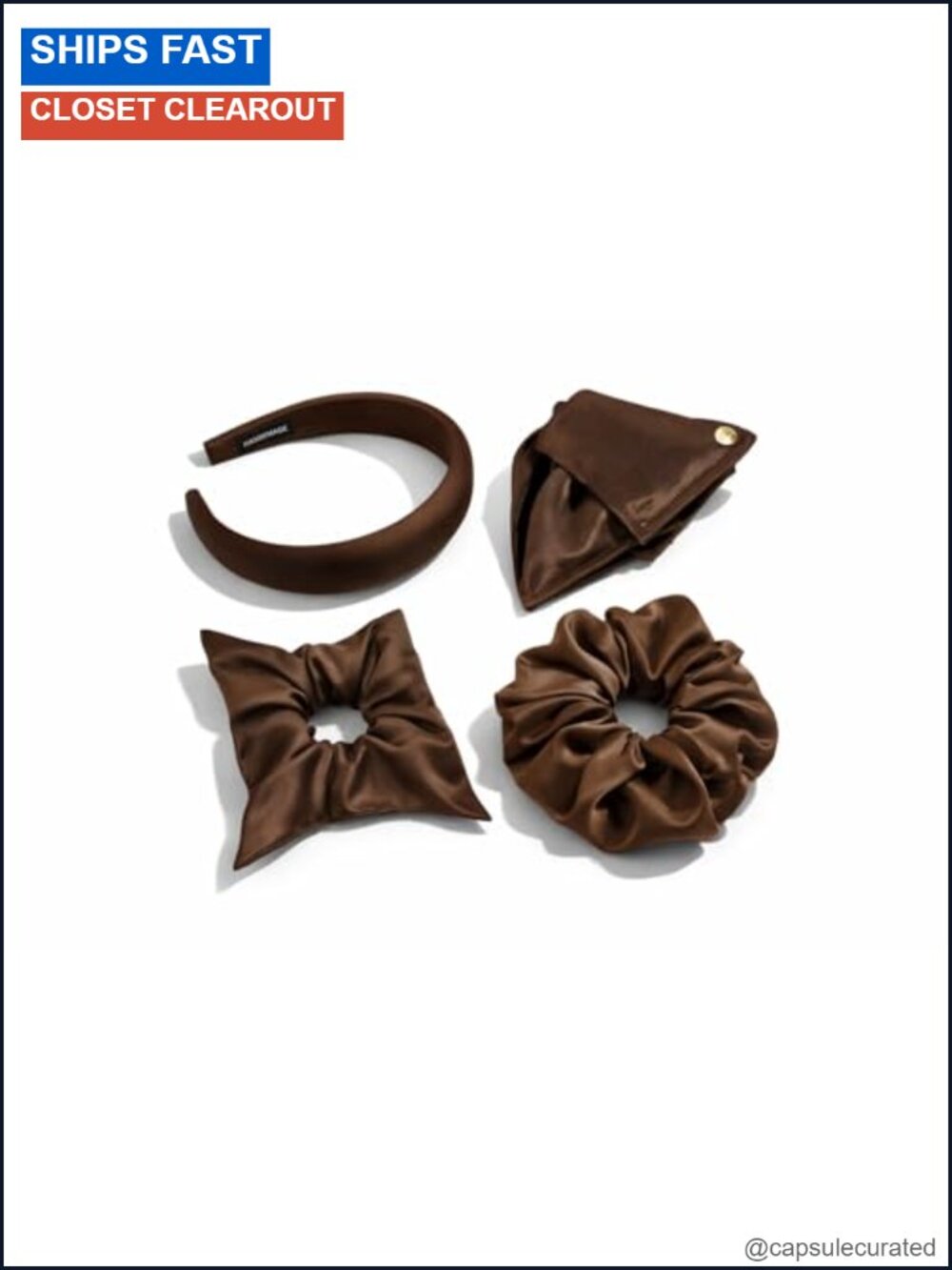 Women's 4-Piece Fabric Hair Accessories Set with Headband, Scrunchie & Claw Clip